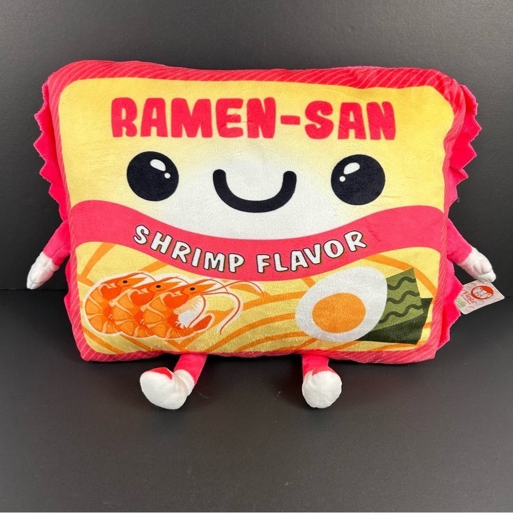 NWT Top Ramen-San Shrimp Noodle Soup Fiesta Plush Pillow Giant 24”x18”